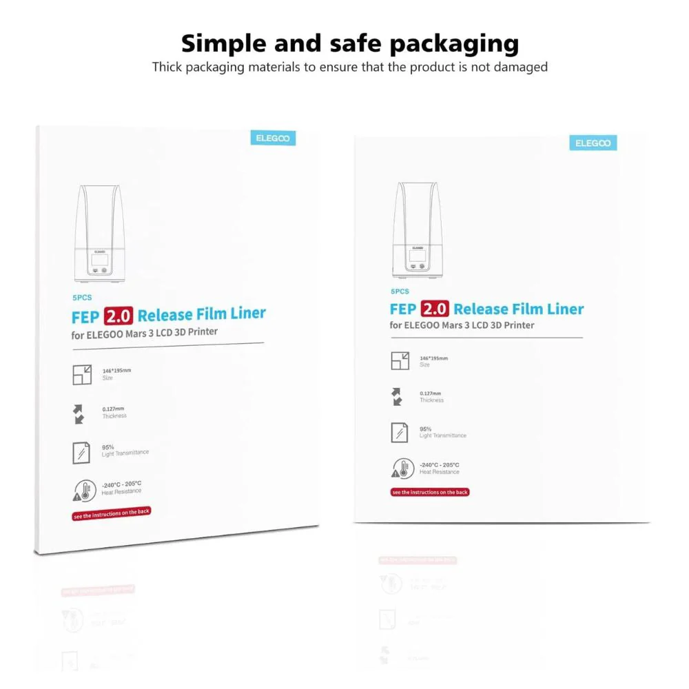 Elegoo - Mars 3/Mars 3 Pro - Films PFA 5 pièces (FEP 2.0) - Image 5