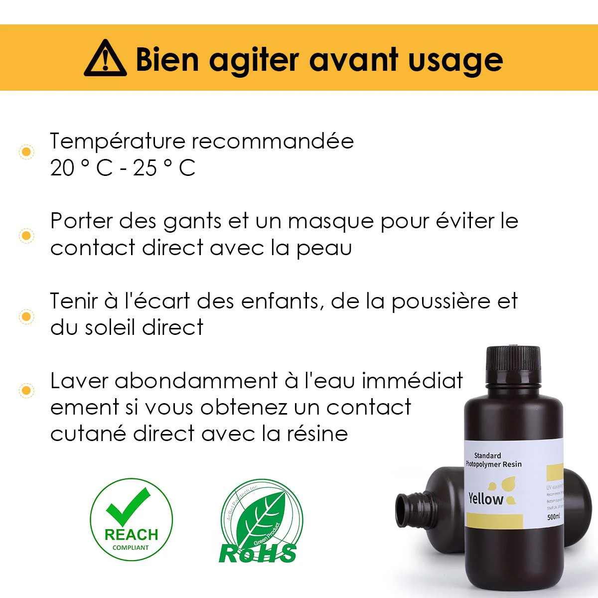 ELEGOO - Résine UV Standard - Jaune (Yellow) - 1 kg - Image 5