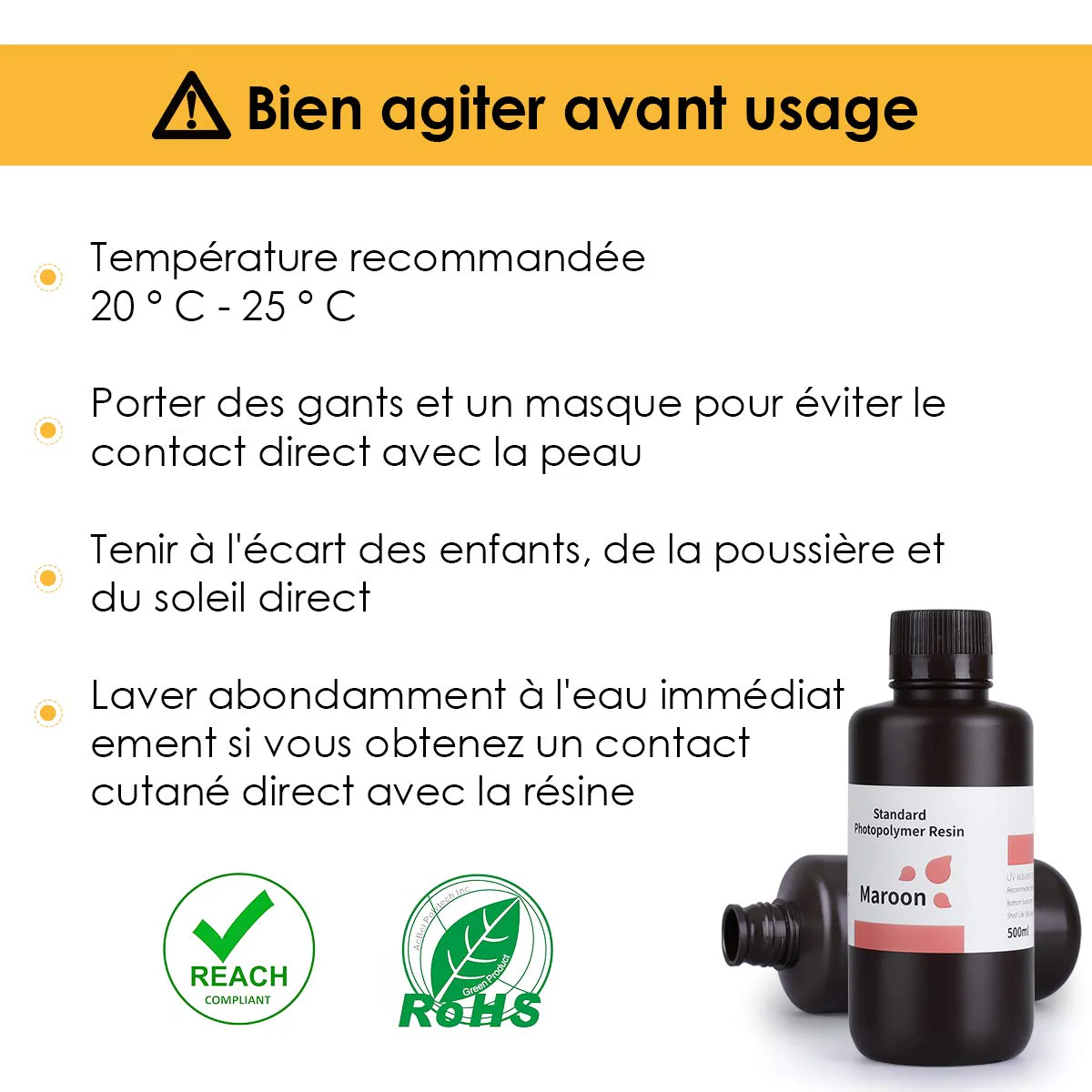 ELEGOO - Résine UV Standard - Bordeaux (Maroon) - 1 kg - Image 5