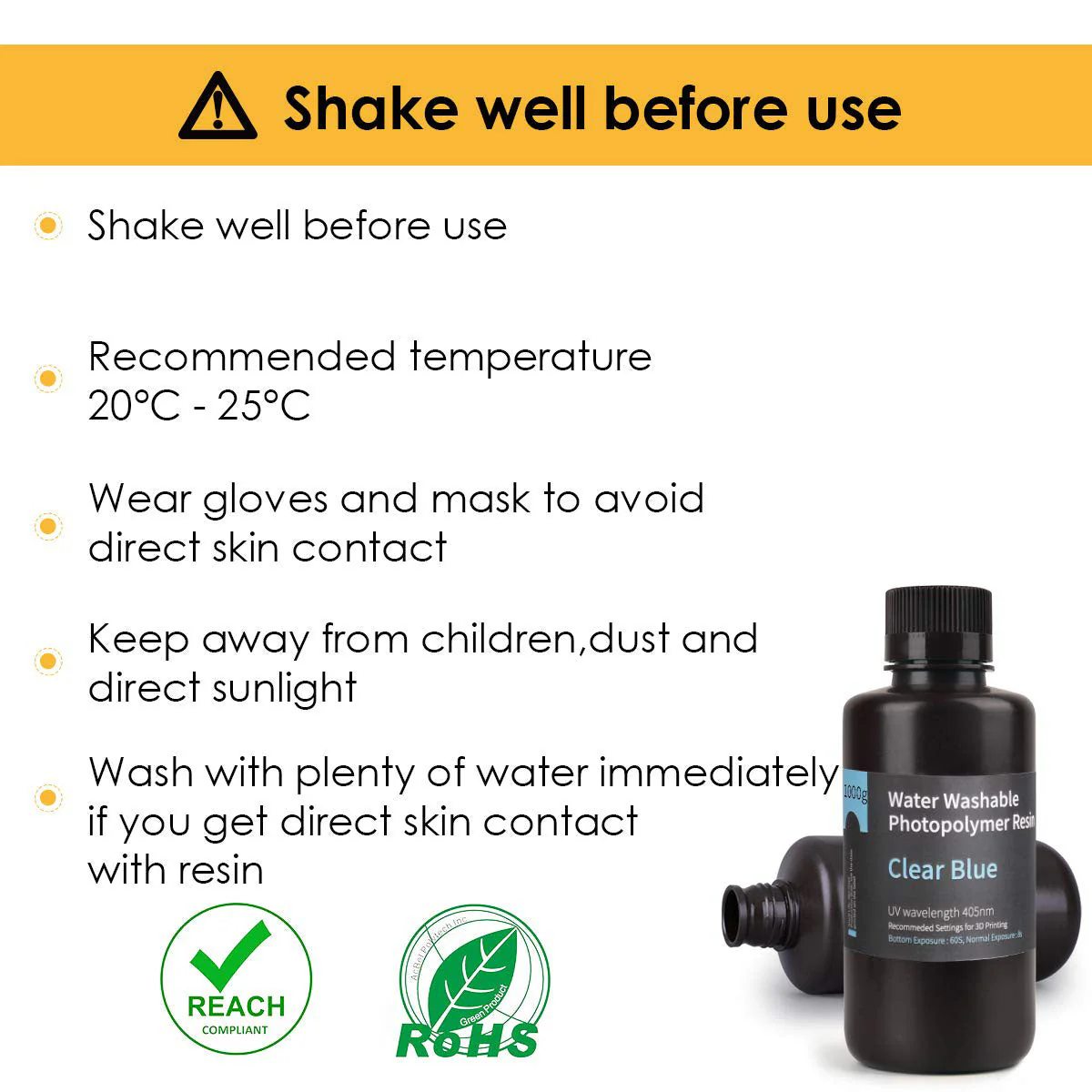 ELEGOO - Résine Water Washable - Bleu Translucide (Clear Blue) - 1 kg - Image 4