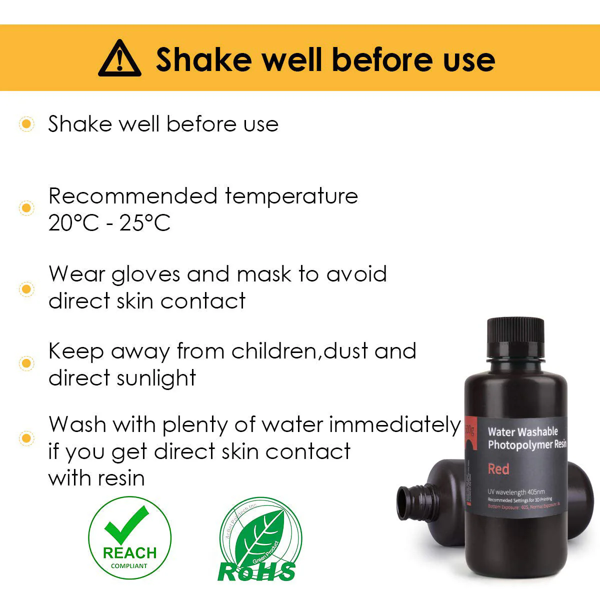 ELEGOO - Résine Water Washable - Rouge (Red) - 1 kg - Image 3