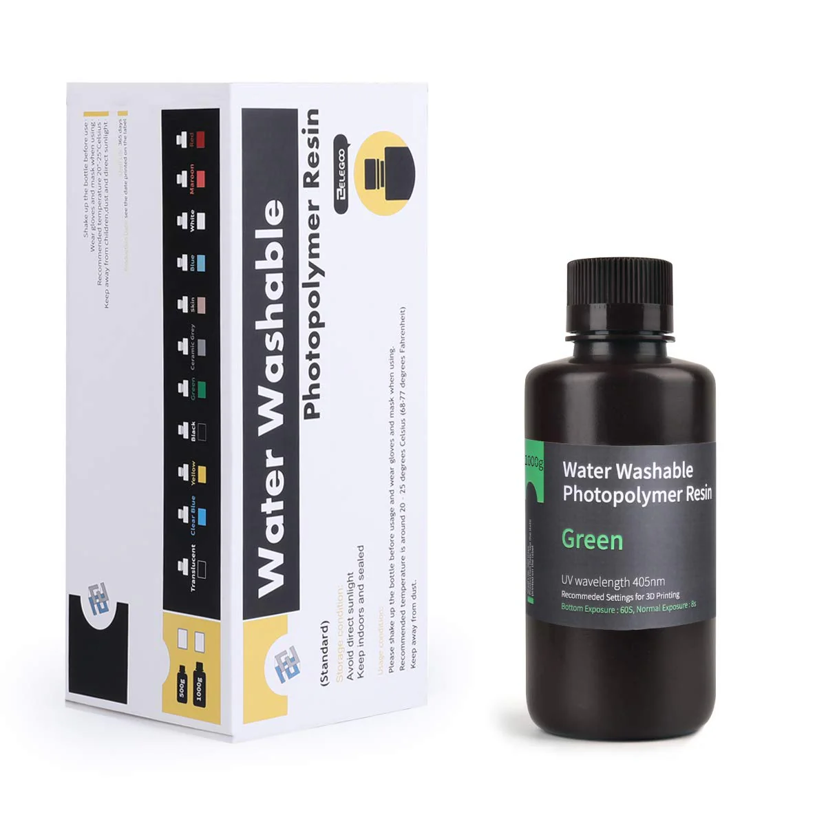 ELEGOO - Résine Water Washable - Vert (Green) - 1 kg - Image 4
