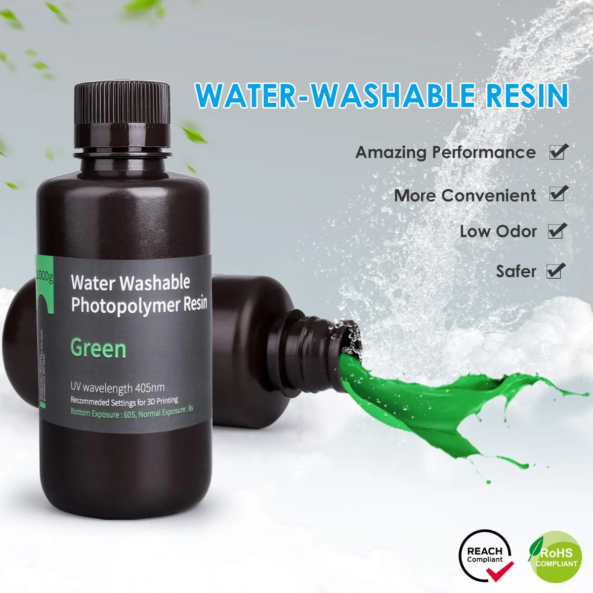 ELEGOO - Résine Water Washable - Vert (Green) - 1 kg - Image 5
